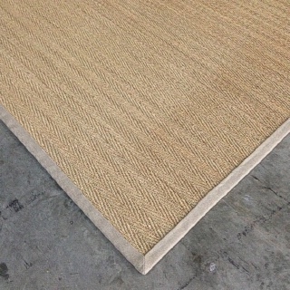 Herringbone Seagrass Rug with 2 inch Lilydale Linen Border 3.50 x 4.00 $1155.00